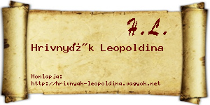 Hrivnyák Leopoldina névjegykártya